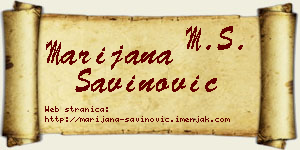 Marijana Savinović vizit kartica